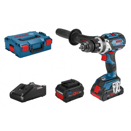 PERCEUSE-VISSEUSE À PERCUSSION 18V BOSCH GSB 18V-110C - 2 BATTERIES PROCORE 8AH - CHARGEUR DANS - COFFRET L-BOXX