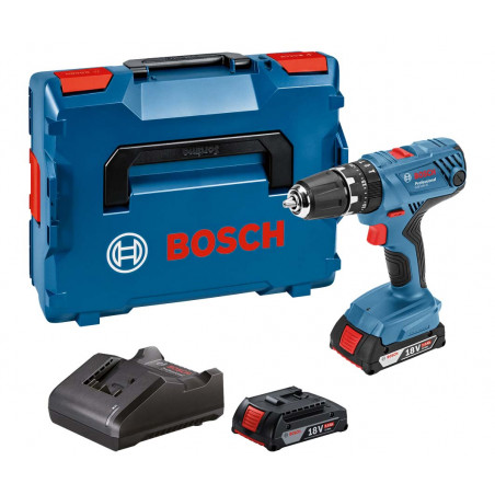 PERCEUSE-VISSEUSE À PERCUSSION 18V BOSCH GSB 18V-21 - 2 BATTERIES 2AH - CHARGEUR - COFFRET L-CASE