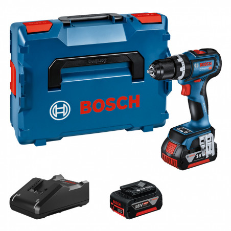 PERCEUSE-VISSEUSE À PERCUSSION 18V BOSCH GSB 18V-90 C - 2 BATTERIES 4AH - CHARGEUR - COFFRET L-BOXX