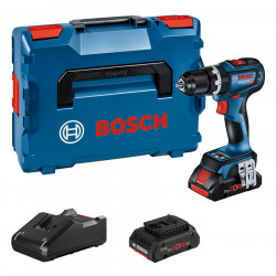 PERCEUSE-VISSEUSE À PERCUSSION 18V BOSCH GSB 18V-90 C - 2 BATTERIES PROCORE 4AH - CHARGEUR - COFFRET L-BOXX PERCEUSE-VISSEUSE À PERCUSSION 18V BOSCH GSB 18V-90 C - 2 BATTERIES PROCORE 4AH - CHARGEUR - COFFRET L-BOXX