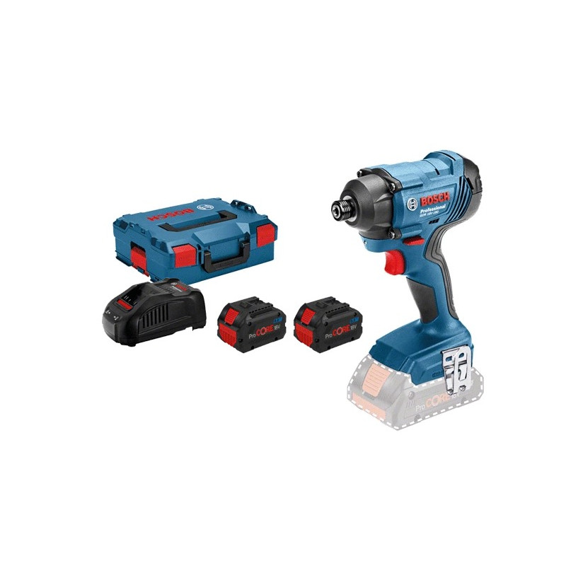 VISSEUSE À CHOC 18V BOSCH GDR 18V-160 - 2 BATTERIES PROCORE 8 AH - CHARGEUR - COFFRET L-BOXX