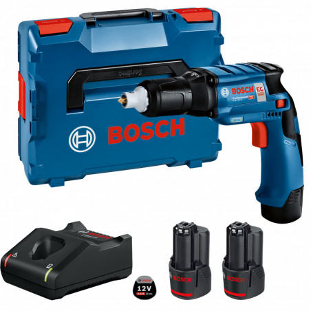 VISSEUSE PLAQUISTE 12V BOSCH GTB 12V-11 - 2 BATTERIES 3AH - CHARGEUR - COFFRET L-BOXX
