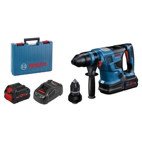 PERFORATEUR-BURINEUR SDS-PLUS 18V BITURBO BOSCH GBH 18V-34 CF - 2 BATTERIES PROCORE 5,5AH - CHARGEUR - COFFRET