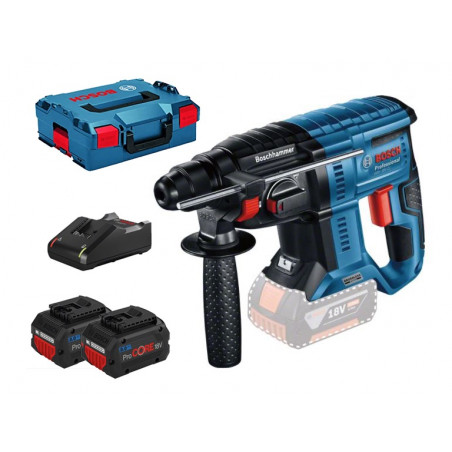 PERFORATEUR-BURINEUR SDS-PLUS 18V BOSCH GBH 18V-21 - 2 BATTERIES PROCORE 8AH - CHARGEUR - COFFRET L-BOXX