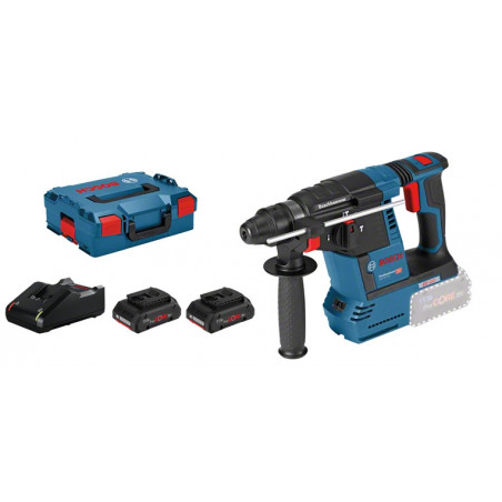 PERFORATEUR-BURINEUR SDS-PLUS 18V BOSCH GBH 18V-26 - 2 BATTERIES PROCORE 4AH - CHARGEUR - COFFRET L-BOXX