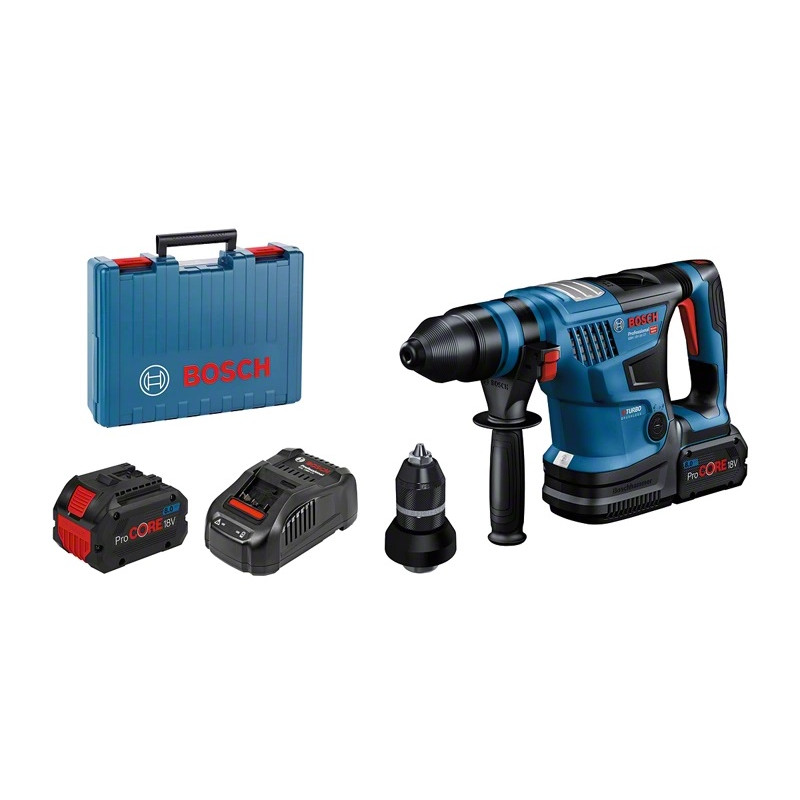 PERFORATEUR-BURINEUR SDS-PLUS 18V BOSCH GBH 18V-34 CF - 2 BATTERIES PROCORE 8AH - CHARGEUR - COFFRET