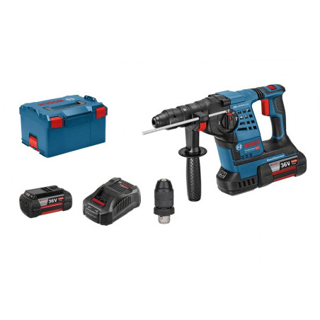PERFORATEUR-BURINEUR SDS-PLUS 36V BOSCH GBH 36 VF-LI - 2 BATTERIES 6AH - CHARGEUR - COFFRET L-BOXX