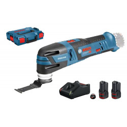 DÉCOUPEUR-PONCEUR 12V BOSCH GOP 12V-28 - 2 BATTERIES 3AH - CHARGEUR - COFFRET L-BOXX DÉCOUPEUR-PONCEUR 12V BOSCH GOP 12V-28 - 2 BATTERIES 3AH - CHARGEUR - COFFRET L-BOXX