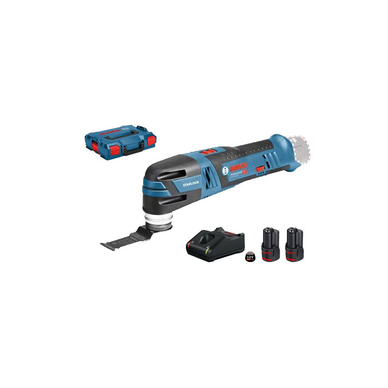 DÉCOUPEUR-PONCEUR 12V BOSCH GOP 12V-28 - 2 BATTERIES 3AH - CHARGEUR - COFFRET L-BOXX
