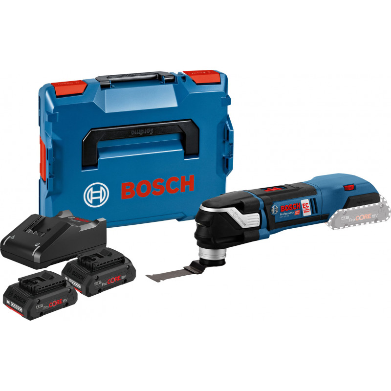 DÉCOUPEUR-PONCEUR 18V BOSCH GOP 18V-28 - 2 BATTERIES PROCORE 4AH - CHARGEUR GAL 18V-40 - COFFRET L-BOXX
