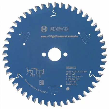 LAME DE SCIE CIRCULAIRE BOSCH EXPERT POUR STRATIFIÉ HAUTE PRESSION HPL