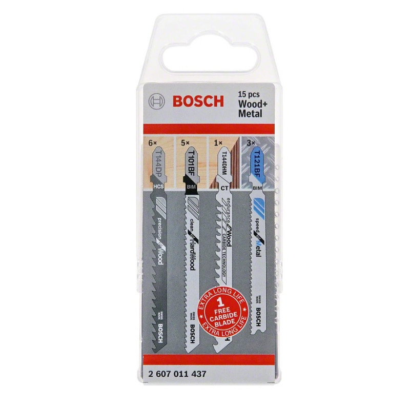 ENSEMBLE DE 15 LAMES DE SCIE SAUTEUSE BOSCH POUR BOIS ET MÉTAL