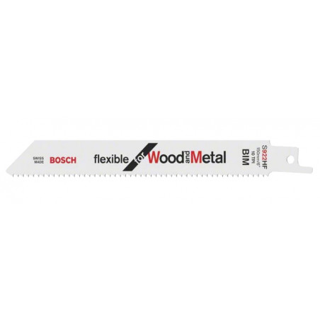 LAME DE SCIE SABRE BOSCH S922HF POUR BOIS ET MÉTAL, FLEXIBLE