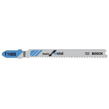 LAMES DE SCIE SAUTEUSE BOSCH T 118 B POUR MÉTAL - RÉFÉRENCE 2608631014