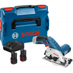 SCIE CIRCULAIRE 12V BOSCH GKS 12V-26 - 2 BATTERIES 2AH - CHARGEUR - COFFRET L-BOXX