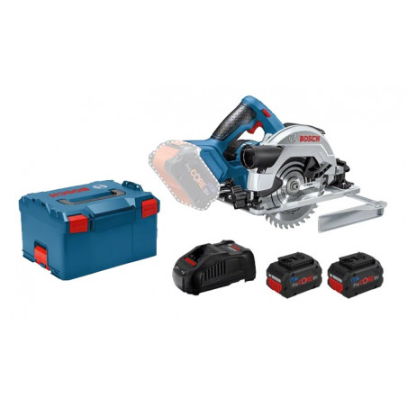 SCIE CIRCULAIRE 18V BOSCH GKS 18V-57 G - 2 BATTERIES PROCORE 5,5AH - CHARGEUR - COFFRET L-BOXX