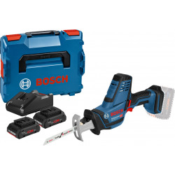 SCIE SABRE 18V BOSCH GSA 18 V-LI C - 2 BATTERIES PROCORE 4AH - CHARGEUR - COFFRET L-BOXX