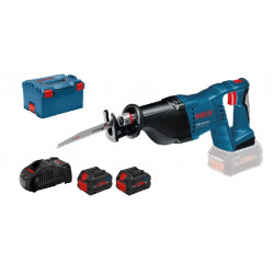 SCIE SABRE 18V BOSCH GSA 18V-LI - 2 BATTERIES PROCORE 8AH - CHARGEUR - COFFRET L-BOXX
