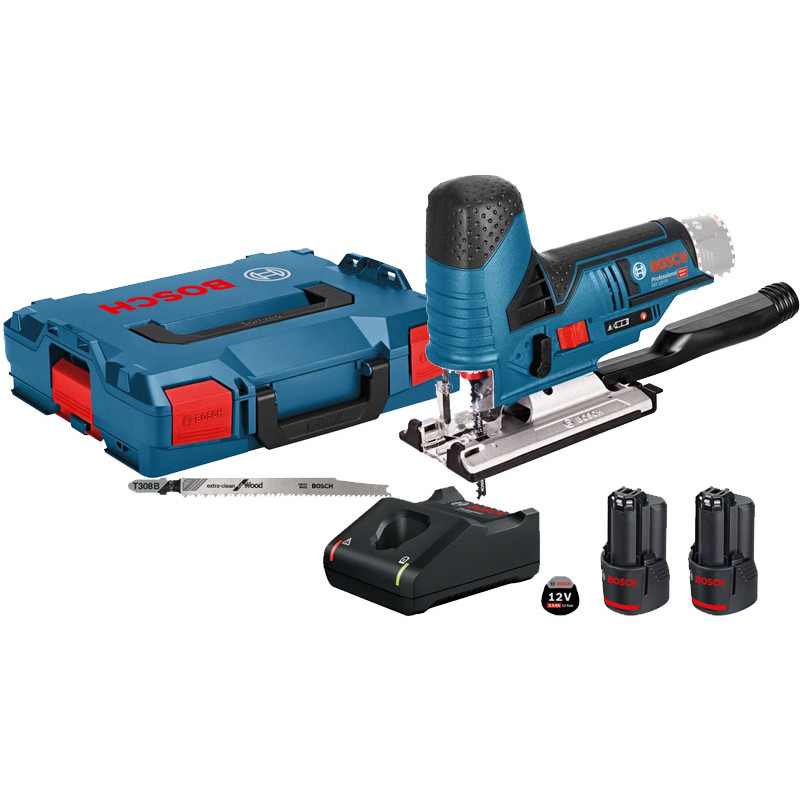 SCIE SAUTEUSE 12V BOSCH GST 12V-70 - 2 BATTERIES 3AH - CHARGEUR - COFFRET L-BOXX