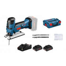 SCIE SAUTEUSE 18V BOSCH GST 18 V-LI S - 2 BATTERIES PROCORE 4AH - CHARGEUR - COFFRET L-BOXX