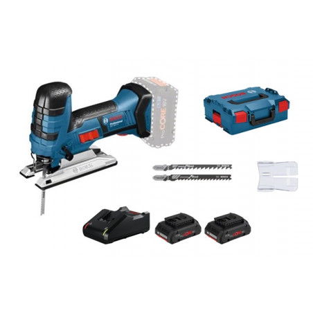 SCIE SAUTEUSE 18V BOSCH GST 18 V-LI S - 2 BATTERIES PROCORE 4AH - CHARGEUR - COFFRET L-BOXX