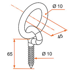ANNEAU D'ÉCURIE À VISSER MODÈLE BURGAUD - RÉFÉRENCE 122024Q ANNEAU D'ÉCURIE À VISSER MODÈLE BURGAUD - RÉFÉRENCE 122024Q