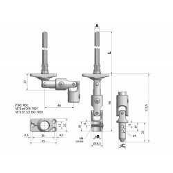 SORTIE DE CAISSON PLIABLE 30° AVEC PLATINE EN NYLON BLANC 22X45