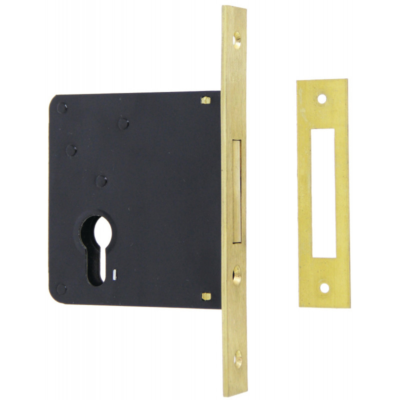SERRURE À LARDER MONOPOINT CISA, ENTRAXE 85 MM, FINITION LAITON