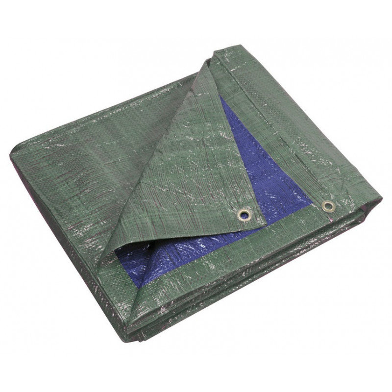 BÂCHE DE PROTECTION VERTE AVEC ŒILLETS CORDERIES TOURNONAISES