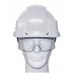 CASQUE DE CHANTIER IRIS 2 BLANC AVEC LUNETTE MASQUE - AUBOUEIX - 0271C