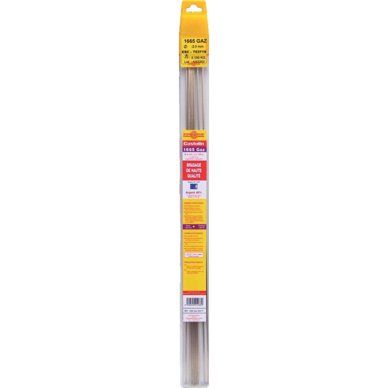 BRASURE ARGENT 40% CASTOLIN 1665 - GAZ 2001P