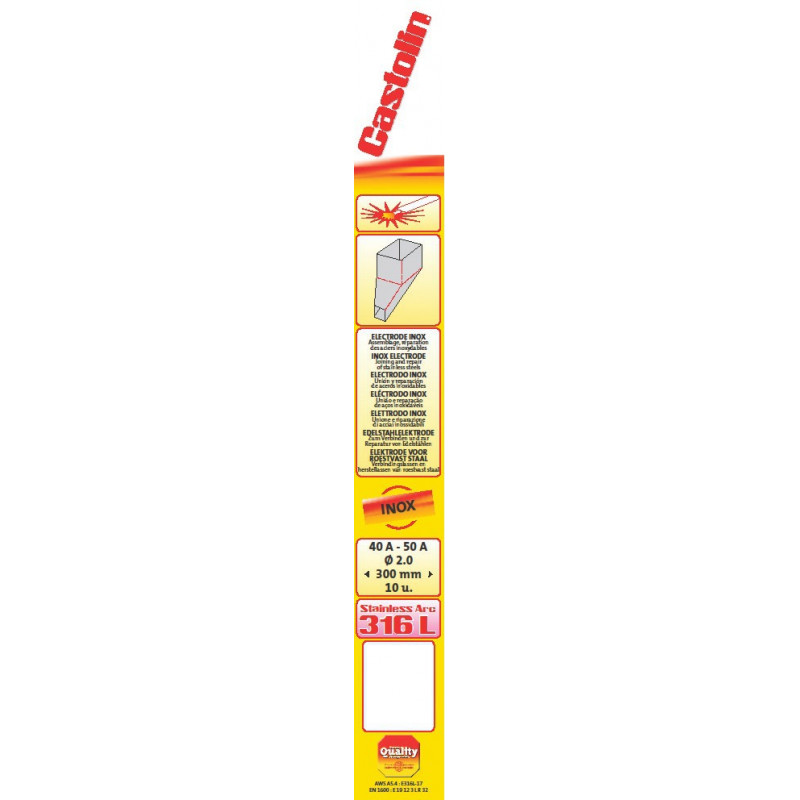 ELECTRODE EN ACIER INOXYDABLE CASTOLIN E 316L
