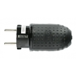 FICHE MALE 2P+T 16A NOIR