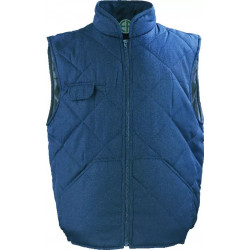 CHOUKA Gilet Froid marine, 65%PES/35%CO + Matelassage 180g/m²
