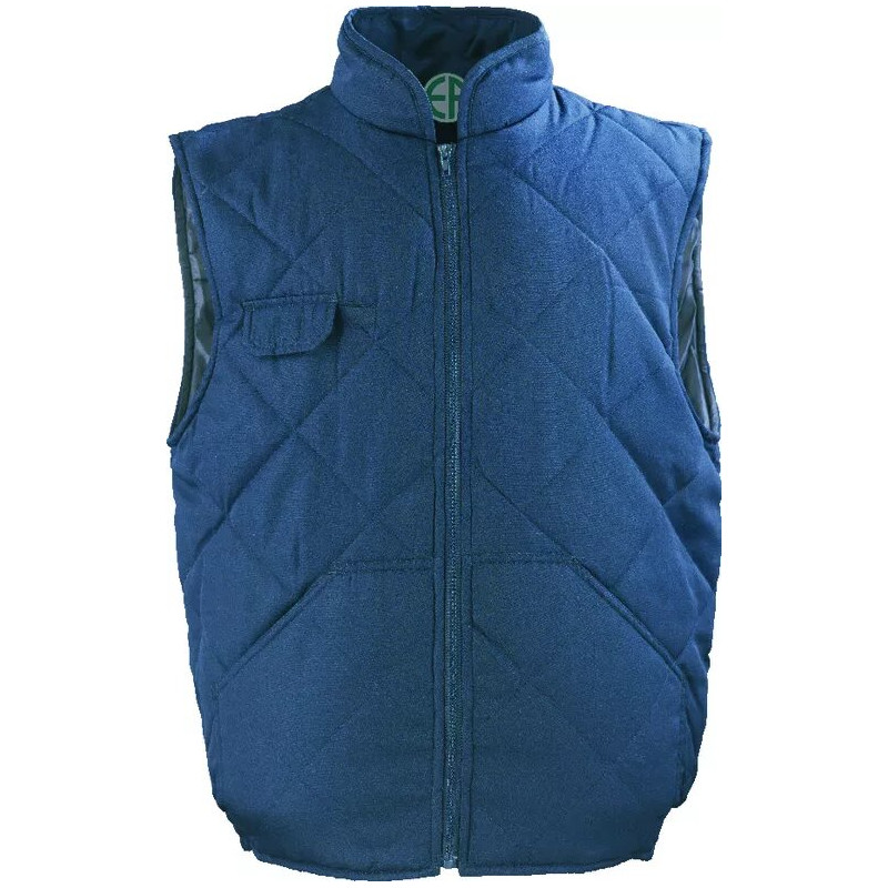 CHOUKA Gilet Froid marine, 65%PES/35%CO + Matelassage 180g/m²