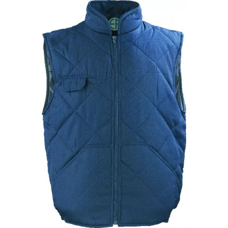 CHOUKA Gilet Froid marine, 65%PES/35%CO + Matelassage 180g/m²