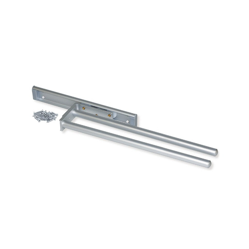 Porte-serviettes extensible à 2 bras en aluminium anodisé mat Emuca 7054362