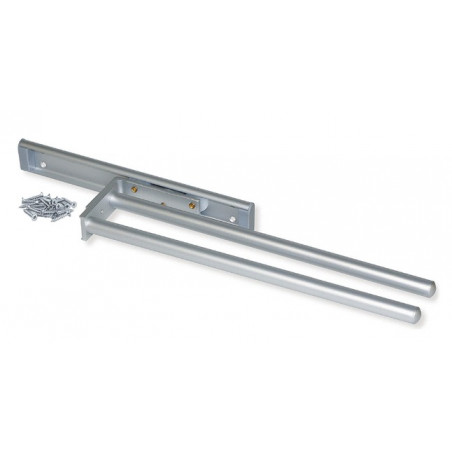Porte-serviettes extensible à 2 bras en aluminium anodisé mat Emuca 7054362