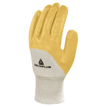 GANT DE TRAVAIL NI015 EN COTON ENDUIT NITRILE ÉCRU/JAUNE