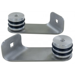 PAIRE DE PATTES FIXES DÉPORTÉES EN INOX 316 SATINÉ, DIAMÈTRE 40 MM