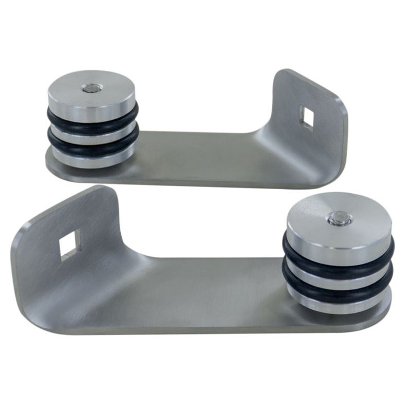 PAIRE DE PATTES FIXES DÉPORTÉES EN INOX 316 SATINÉ, DIAMÈTRE 40 MM