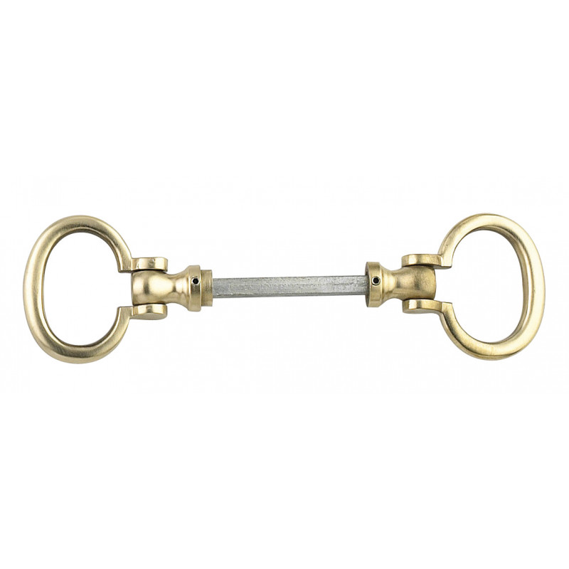 BOUCLE DOUBLE EN LAITON POLI AVEC CHARNIERE CARREE 6MM - MODELE 5296