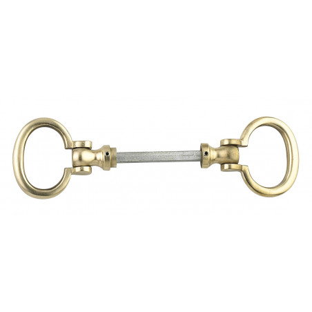BOUCLE DOUBLE EN LAITON POLI AVEC CHARNIERE CARREE 6MM - MODELE 5296