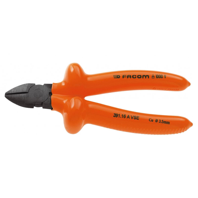 PINCE COUPANTE DIAGONALE ISOLÉE 1000V POUR CUIVRE - FACOM SÉRIE VSE 391.16AVSE