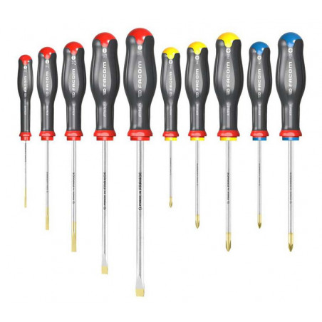 ENSEMBLE DE 10 TOURNEVIS PROTWIST® FACOM MODÈLE ATW.J10PB