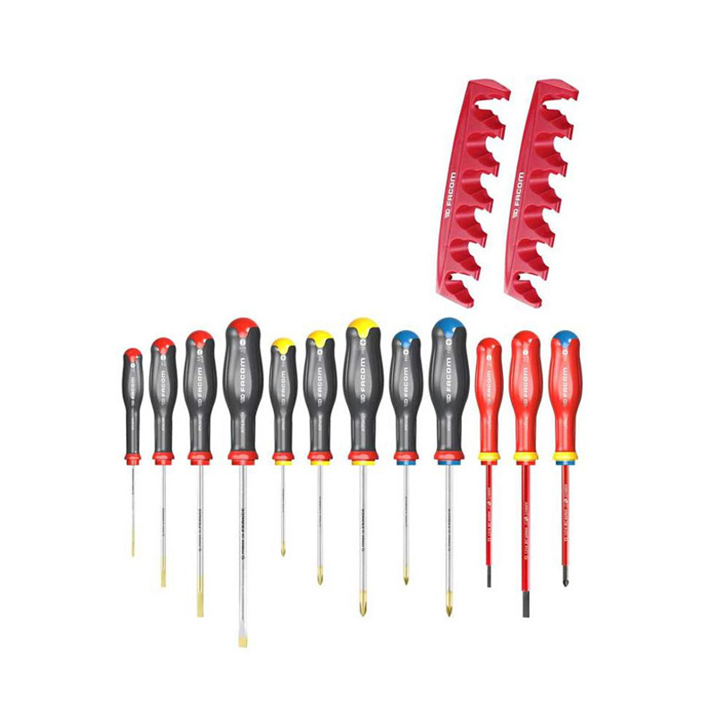 ENSEMBLE DE 12 TOURNEVIS PROTWIST® AVEC 2 POIGNÉES SUPPLÉMENTAIRES FACOM