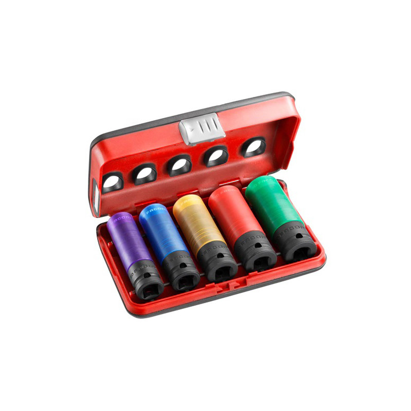 COFFRET DE 5 DOUILLES À CHOC RENFORCÉES 1/2'' FACOM NSI.5LPB
