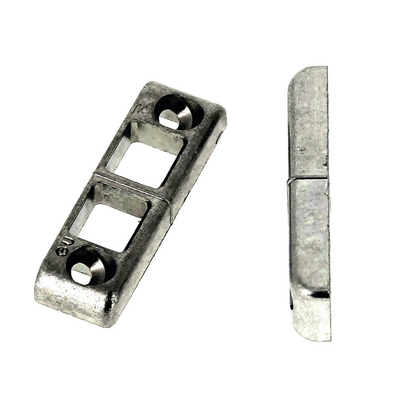 GÂCHE FERCO TRINGLE DOUBLE EN APPLIQUE POUR PVC, DIMENSIONS 81X17X8 MM, SÉRIE E-19509