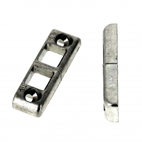 GÂCHE FERCO TRINGLE DOUBLE EN APPLIQUE POUR PVC, DIMENSIONS 81X17X8 MM, SÉRIE E-19509