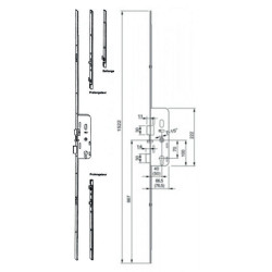 SERRURE À LARDER AJUSTABLE FERCO TRIMATIC ENTRAXE 70 MM
